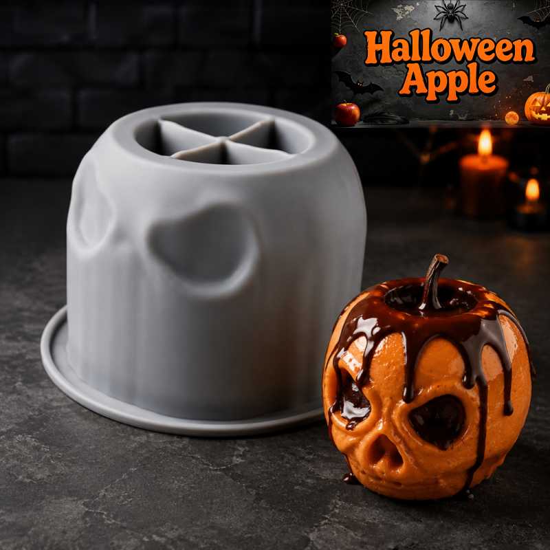 Candle Making Products - Halloween skull apple silicone mold, creative