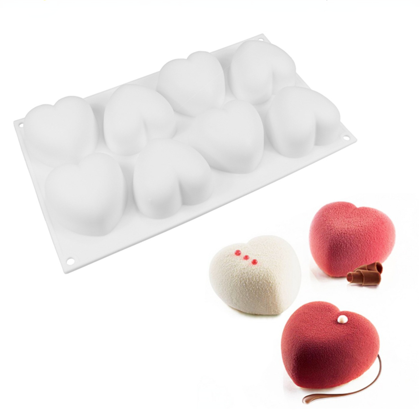Candle Making Products - Love Heart Silicone Soap Mold Handmade
