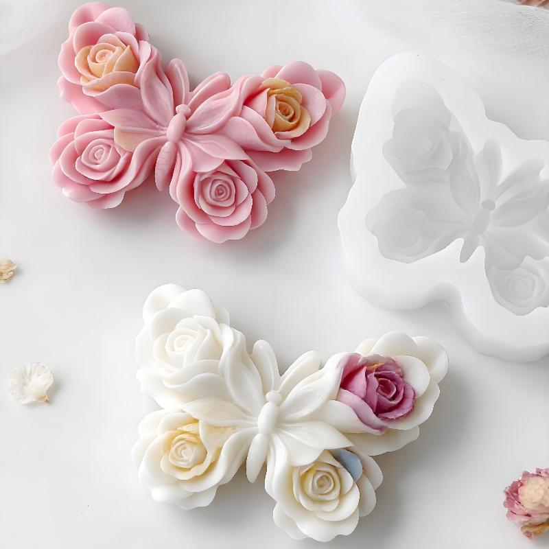Candle Making Products - DIY Rose Butterfly Form Silicone Mold