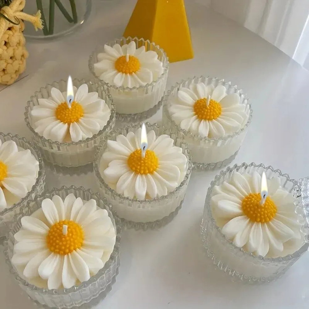 Candle Making Kit For Kids - Daisy Candle Mold Silicone Gypsum Aromatherapy