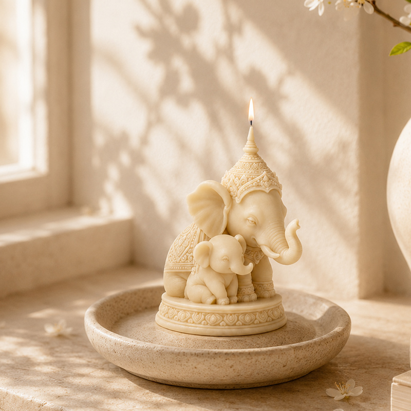 Thai Mother and Child Elephant - Candle Making Kit For Kids ulasan dan harga