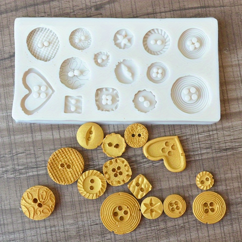 Buttons Shape Silicone Mold Si - Candle Making Products ulasan dan harga