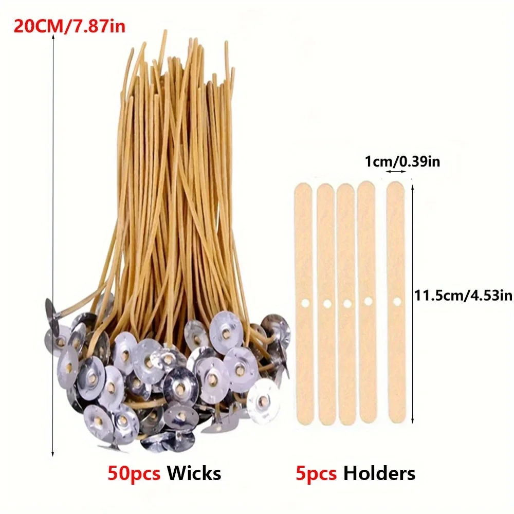 Candle Wicks 50 PCS 8 Inch Hem - Candle Making Kit Beeswax ulasan dan harga