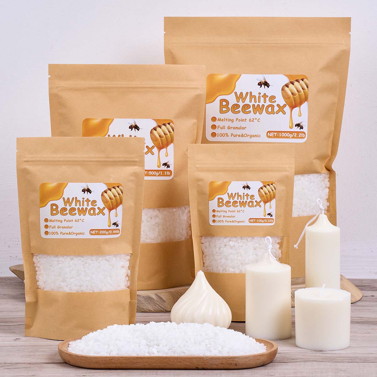 1000g White Beeswax DIY Candle - Candle Making Kit Beeswax ulasan dan harga