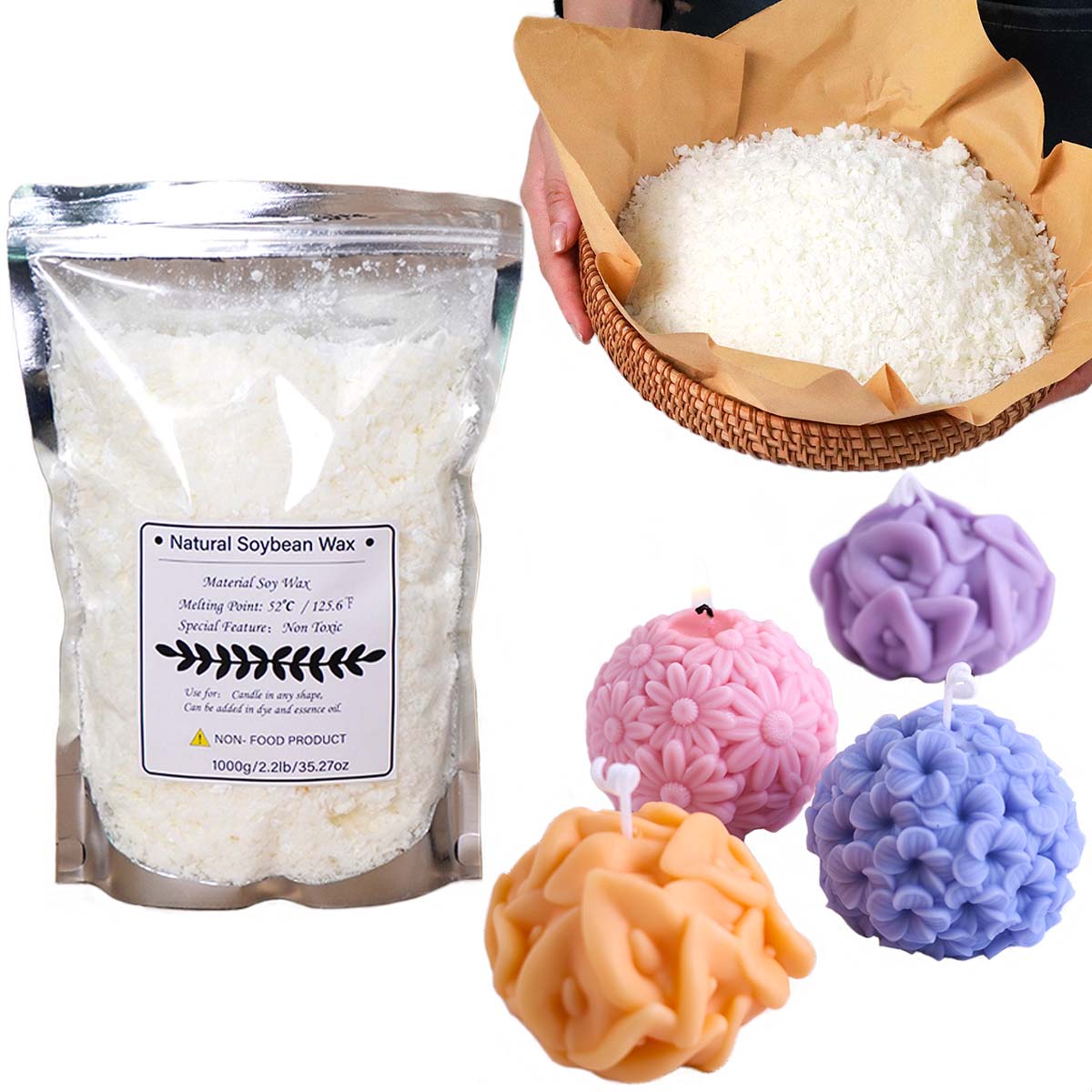 100/250/500/1000g Natural Soy  - Candle Making Raw Material ulasan dan harga