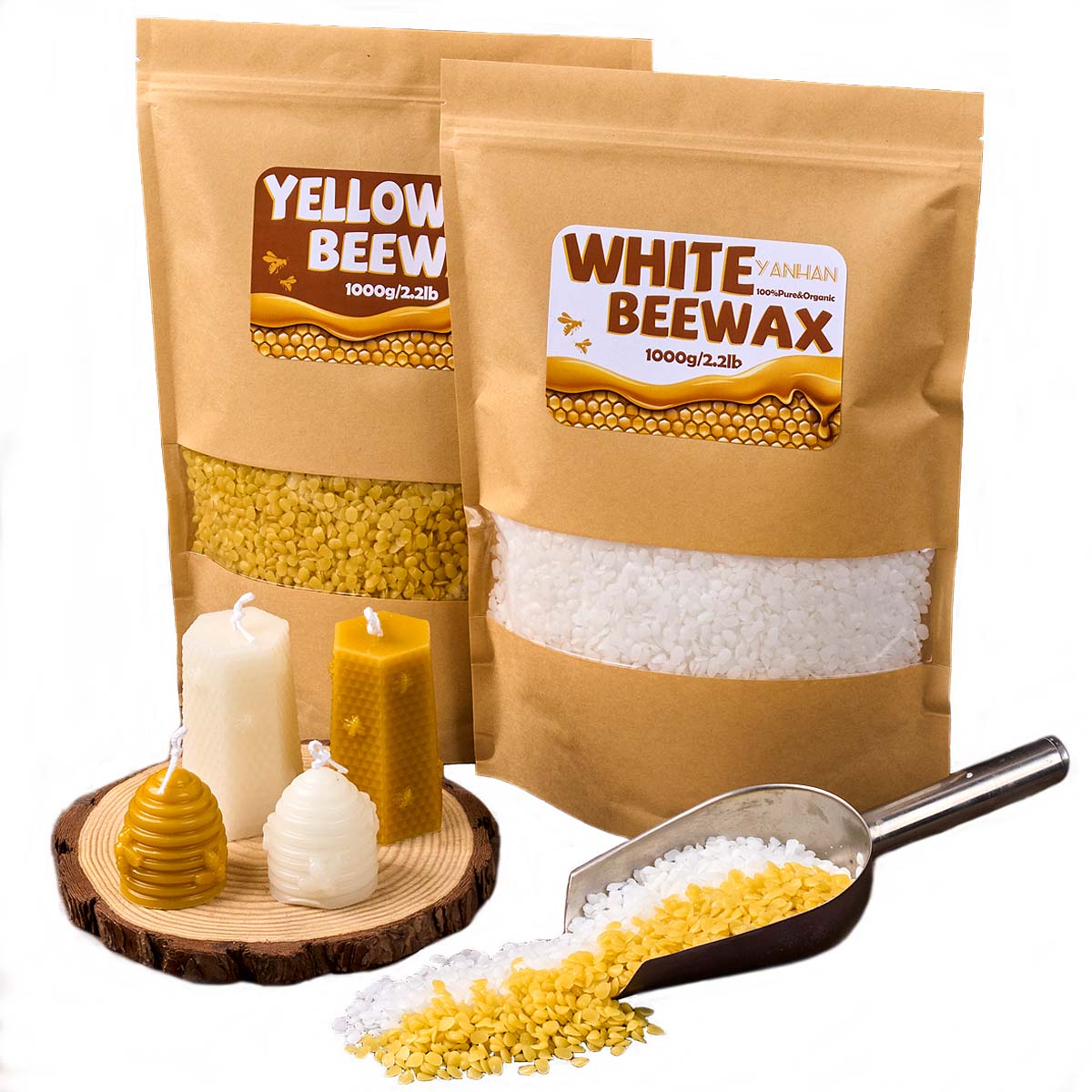 1000g Pure Natural Granular Wh - Candle Making Kit Beeswax ulasan dan harga