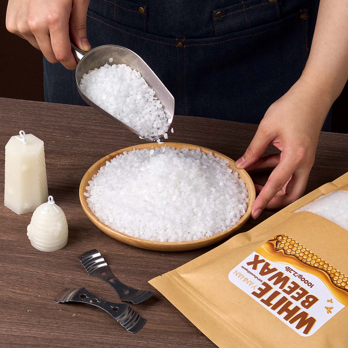 1000g Pure Natural Granular Wh - Candle Making Kit Beeswax ulasan dan harga